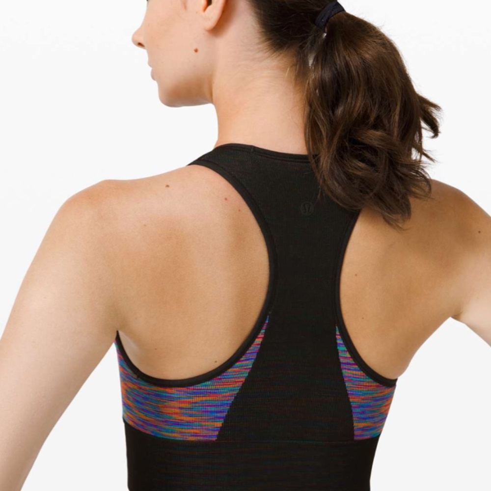 6 / EUC Lululemon Love Revealed Bra Black / Rainbow (retired/sunset!) - Picture 2 of 6